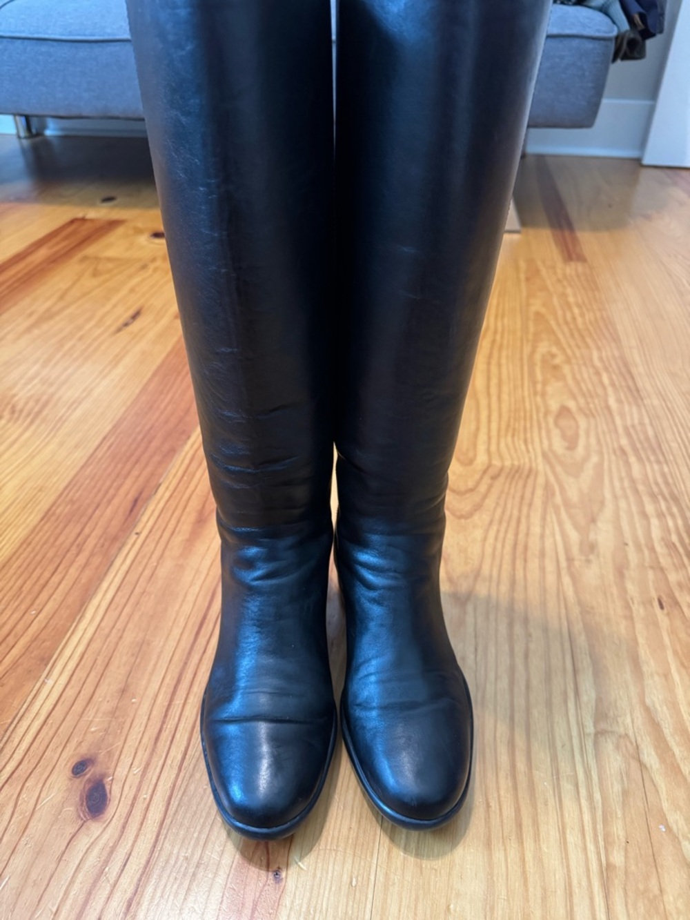 PRADA Calzature Donna Nappa Sport B Nero Black Leather Riding Boots 36.5 3WZ013 - Picture 4 of 16
